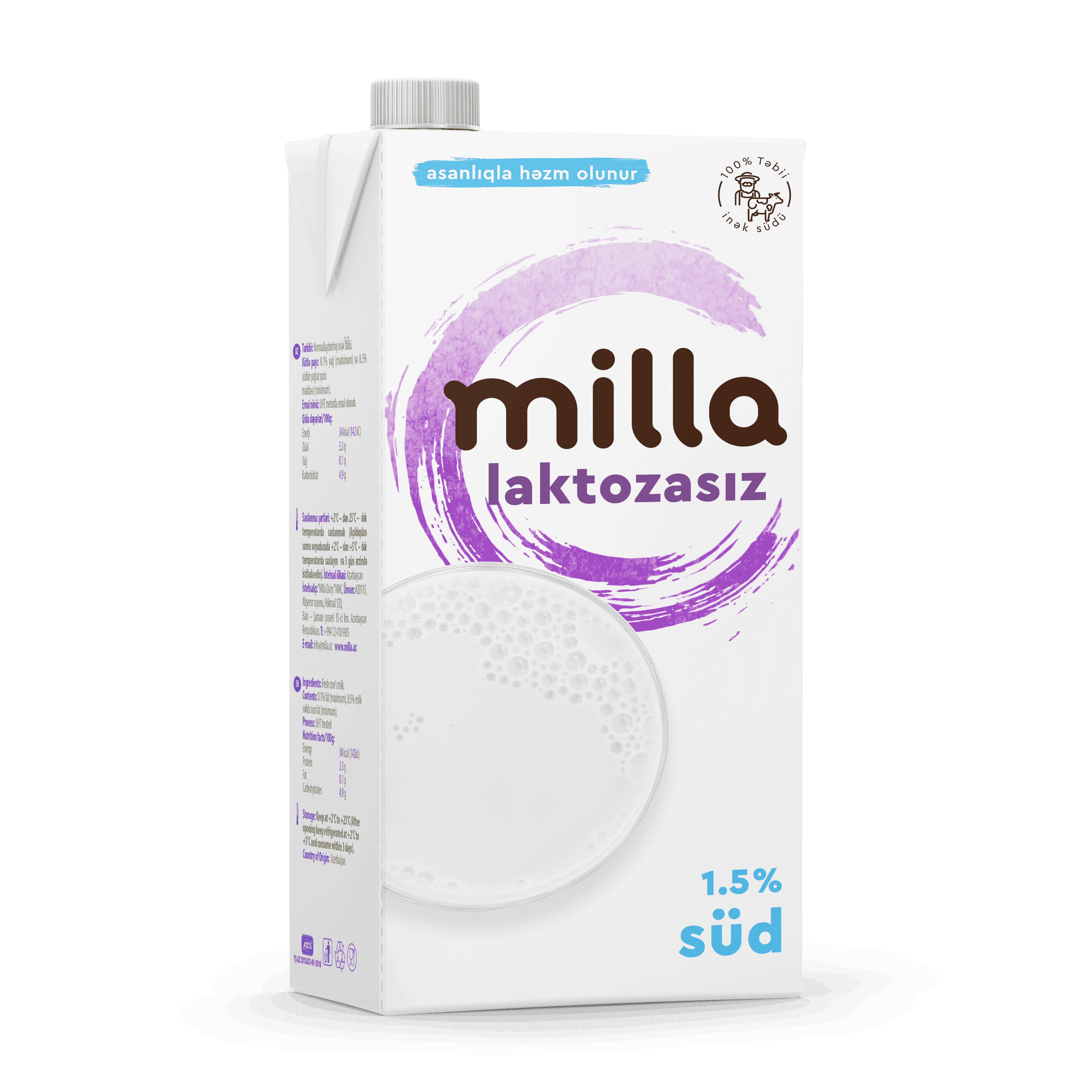Milla Lactose-Free Milk 1lt