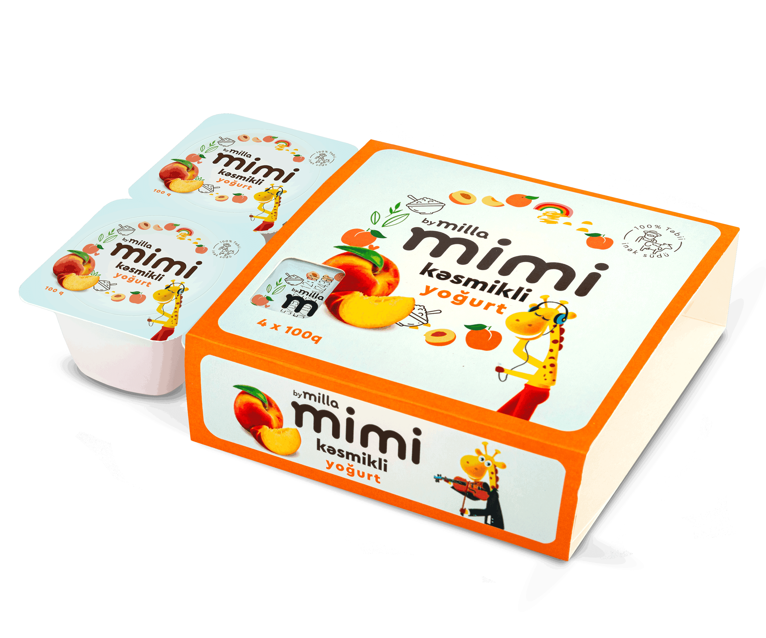 Mimi Yogurt with Curd Peach 100 gr
